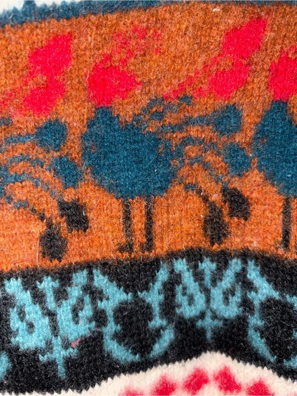 Vintage Turkey Fair Isle Sweater Red Lodge Cabin Grandma Knit Medium wool nwot!
